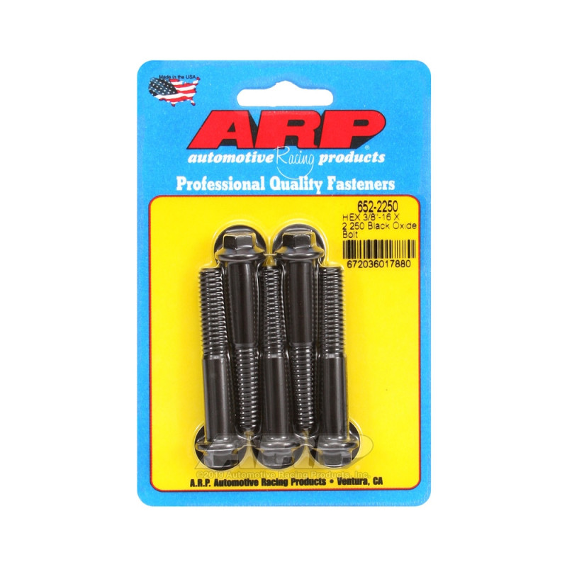Șuruburi și piulițe universale ARP cu cap mic 3/8-16 – Hexagonale cu finisaj negru oxidat, set de 5 bucăți - ARP-652-2250 - 652-2250 - 3666618194691